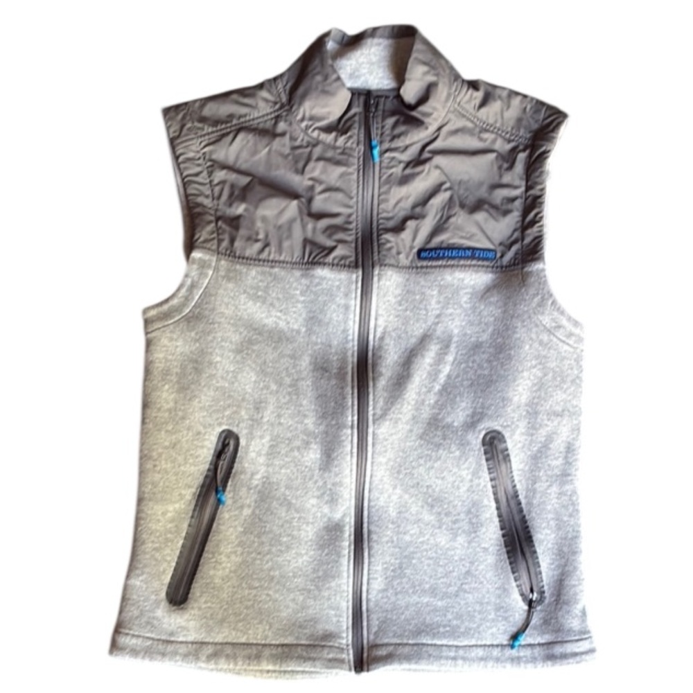 Southern Tide Commuter Vest Gray with Blue Accents size medium